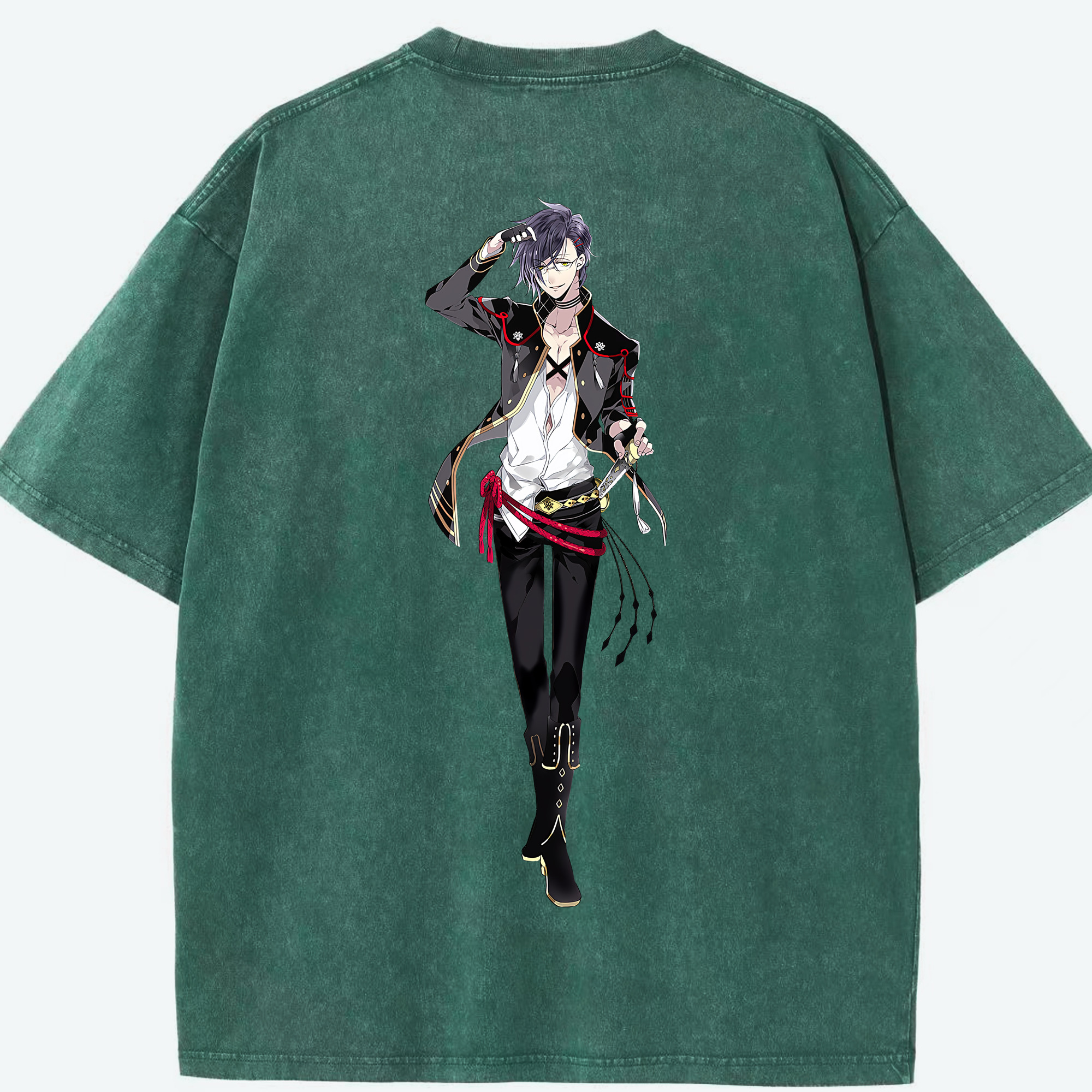 （画像用） 刀剣乱舞 Touken Ranbu 綿100% ヴィンテージ風 半袖Tシャツ（背面プリント）